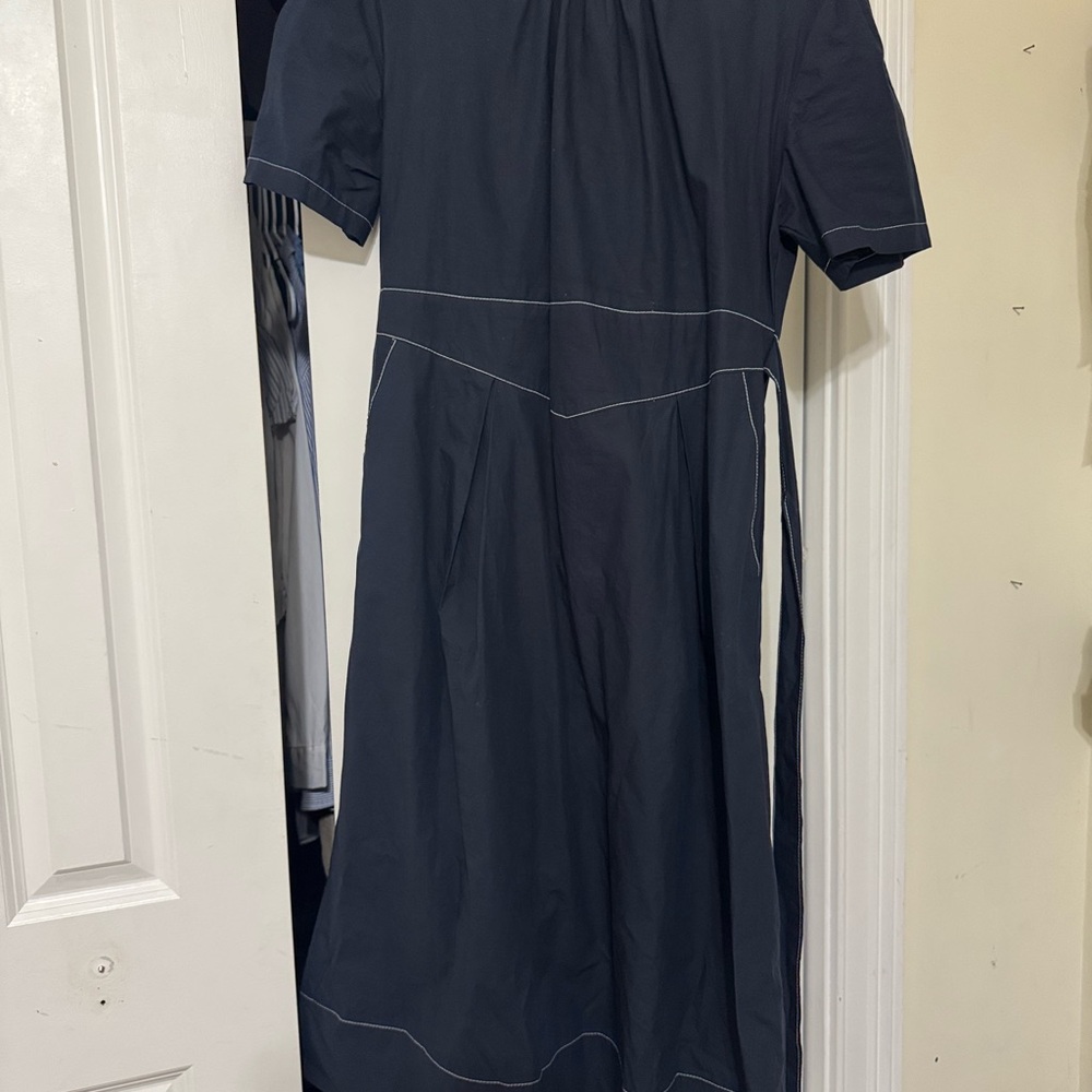 Theory Blue Puff Sleeve Sundress